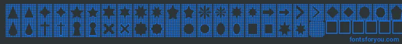 Gridsnthings Font – Blue Fonts on Black Background