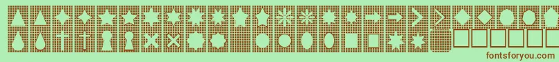 Gridsnthings Font – Brown Fonts on Green Background