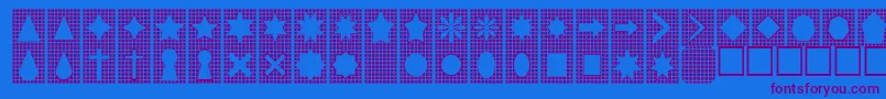 Gridsnthings Font – Purple Fonts on Blue Background