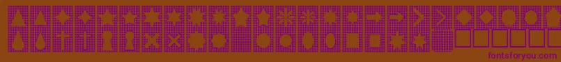 Шрифт Gridsnthings – фиолетовые шрифты на коричневом фоне