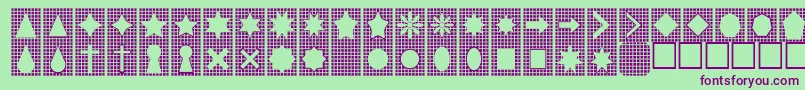 Gridsnthings Font – Purple Fonts on Green Background