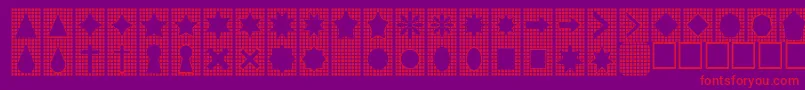 フォントGridsnthings – 紫の背景に赤い文字