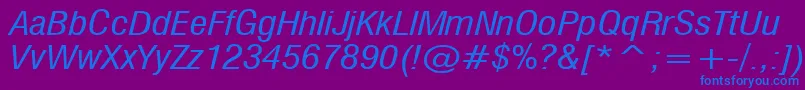 フォントMilfI – 紫色の背景に青い文字