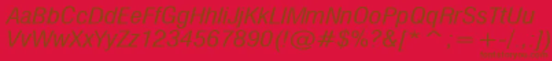 MilfI-Schriftart – Braune Schriften auf rotem Hintergrund