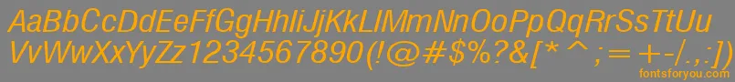 フォントMilfI – オレンジの文字は灰色の背景にあります。