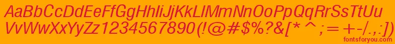 MilfI-Schriftart – Rote Schriften auf orangefarbenem Hintergrund