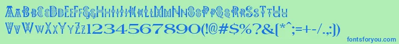 PeesCelticPlain Font – Blue Fonts on Green Background