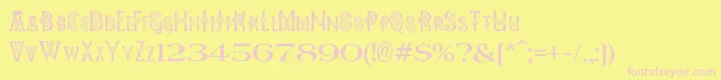 PeesCelticPlain Font – Pink Fonts on Yellow Background