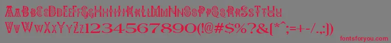 PeesCelticPlain Font – Red Fonts on Gray Background