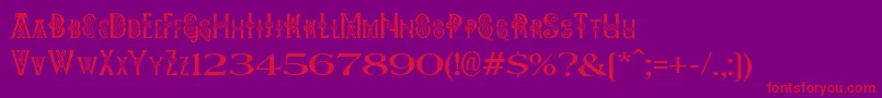 PeesCelticPlain Font – Red Fonts on Purple Background