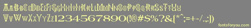 PeesCelticPlain Font – Yellow Fonts on Gray Background