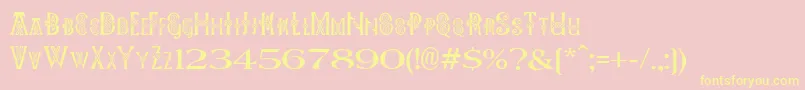 PeesCelticPlain-Schriftart – Gelbe Schriften auf rosa Hintergrund