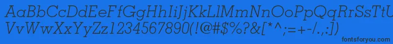 MemphisltstdLightitalic Font – Black Fonts on Blue Background