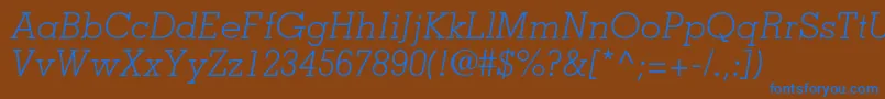 Шрифт MemphisltstdLightitalic – синие шрифты на коричневом фоне