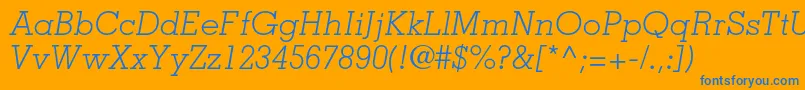 MemphisltstdLightitalic Font – Blue Fonts on Orange Background