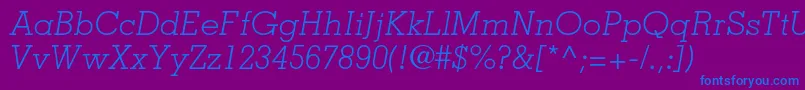 MemphisltstdLightitalic Font – Blue Fonts on Purple Background