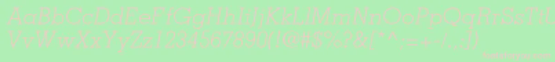 MemphisltstdLightitalic Font – Pink Fonts on Green Background