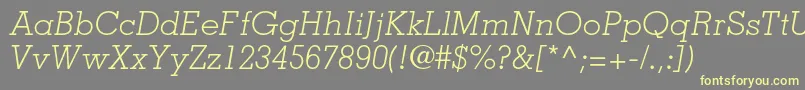 MemphisltstdLightitalic Font – Yellow Fonts on Gray Background