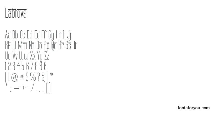 Labtovsフォント–アルファベット、数字、特殊文字