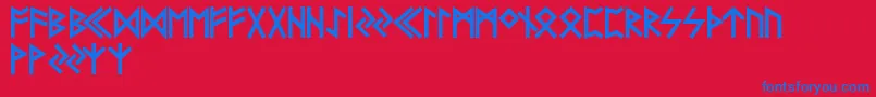 FutharkAoe Font – Blue Fonts on Red Background