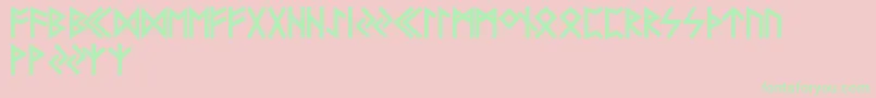 FutharkAoe Font – Green Fonts on Pink Background