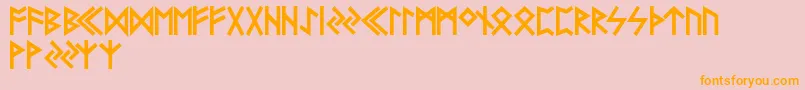 FutharkAoe Font – Orange Fonts on Pink Background