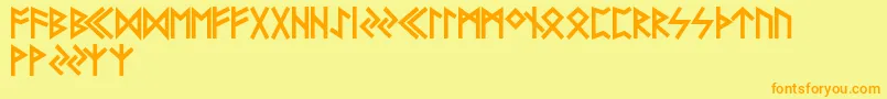 FutharkAoe Font – Orange Fonts on Yellow Background