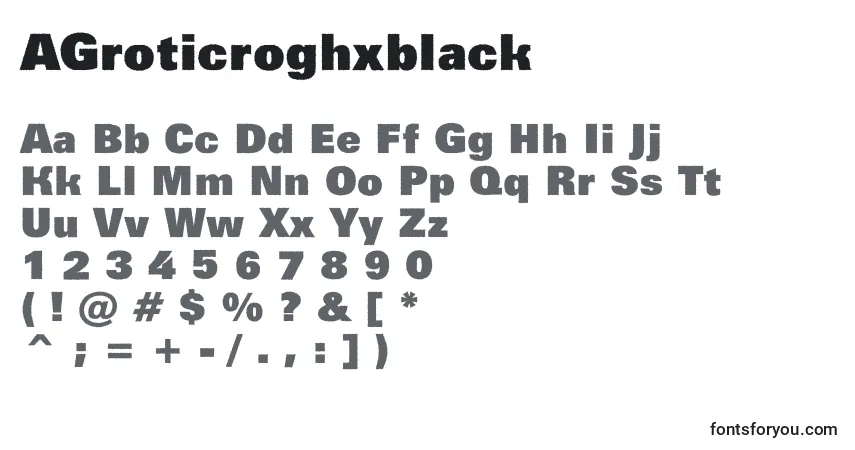 A fonte AGroticroghxblack – alfabeto, números, caracteres especiais