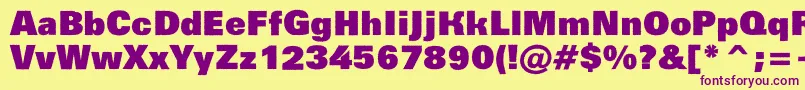 AGroticroghxblack Font – Purple Fonts on Yellow Background