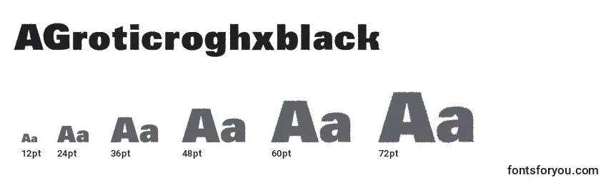 Размеры шрифта AGroticroghxblack