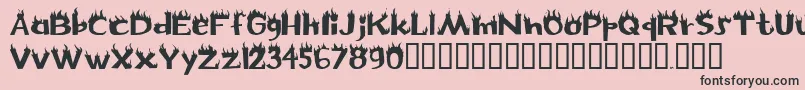 Flame Font – Black Fonts on Pink Background