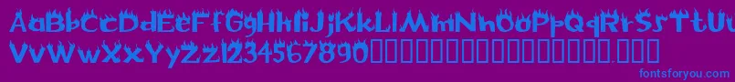 Flame Font – Blue Fonts on Purple Background