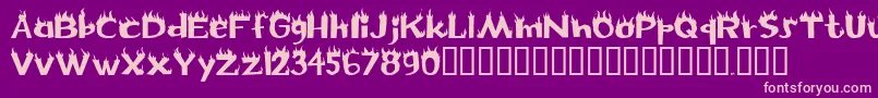 Flame Font – Pink Fonts on Purple Background