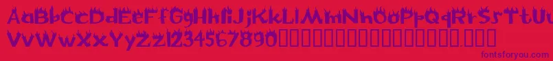 Flame Font – Purple Fonts on Red Background