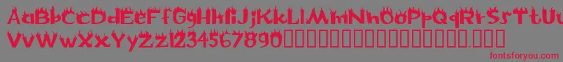 Flame-Schriftart – Rote Schriften auf grauem Hintergrund