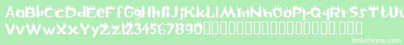 Flame Font – White Fonts on Green Background