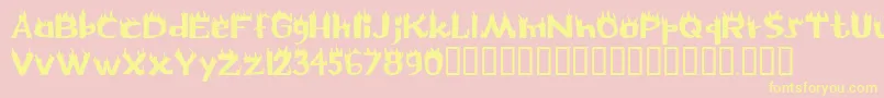 Flame Font – Yellow Fonts on Pink Background