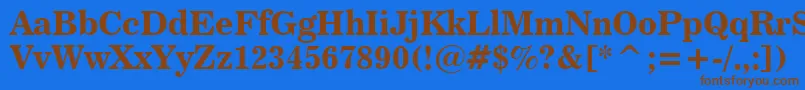 News706BoldBt Font – Brown Fonts on Blue Background