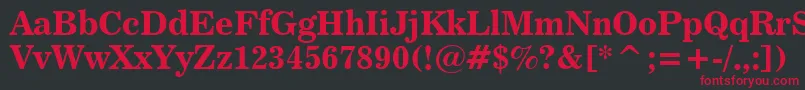 News706BoldBt Font – Red Fonts on Black Background