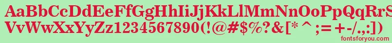 News706BoldBt Font – Red Fonts on Green Background