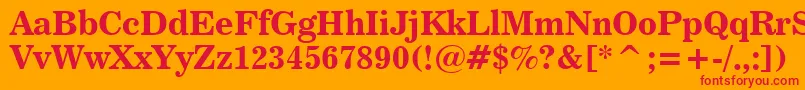 News706BoldBt Font – Red Fonts on Orange Background