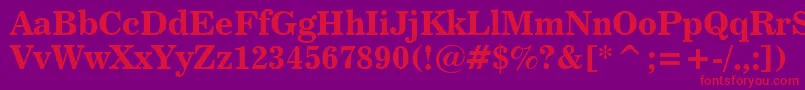 News706BoldBt Font – Red Fonts on Purple Background