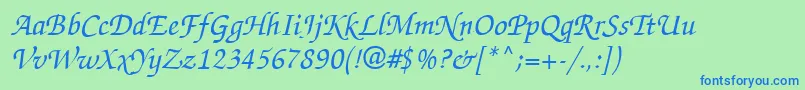 Zapfchanceryctt Font – Blue Fonts on Green Background