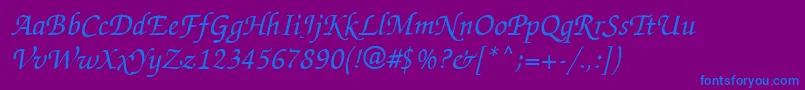 Zapfchanceryctt Font – Blue Fonts on Purple Background