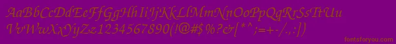 Zapfchanceryctt Font – Brown Fonts on Purple Background