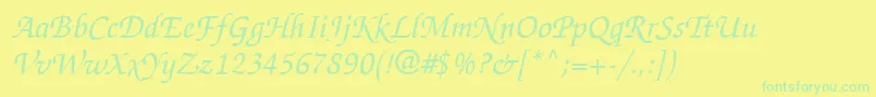 Zapfchanceryctt Font – Green Fonts on Yellow Background