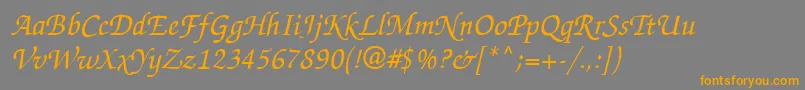 Zapfchanceryctt Font – Orange Fonts on Gray Background