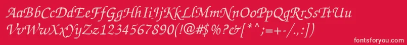 Zapfchanceryctt Font – Pink Fonts on Red Background
