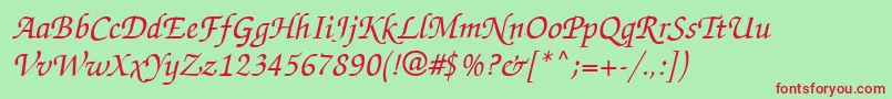 Zapfchanceryctt Font – Red Fonts on Green Background