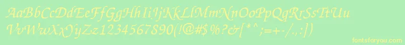 Zapfchanceryctt Font – Yellow Fonts on Green Background